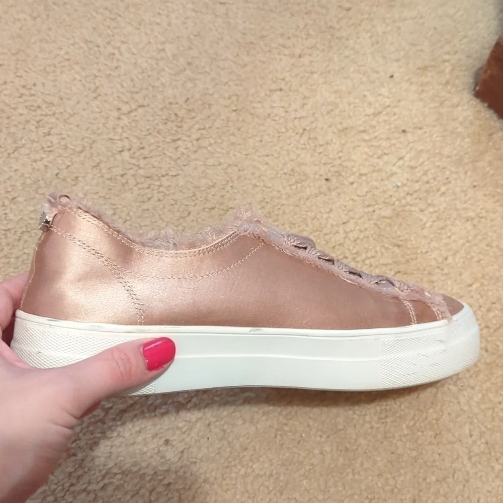 Steve Madden Greyla Satin Pink Platform Sneakers Size 7.5